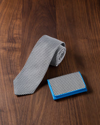Garza Tie & Card Case White Gray