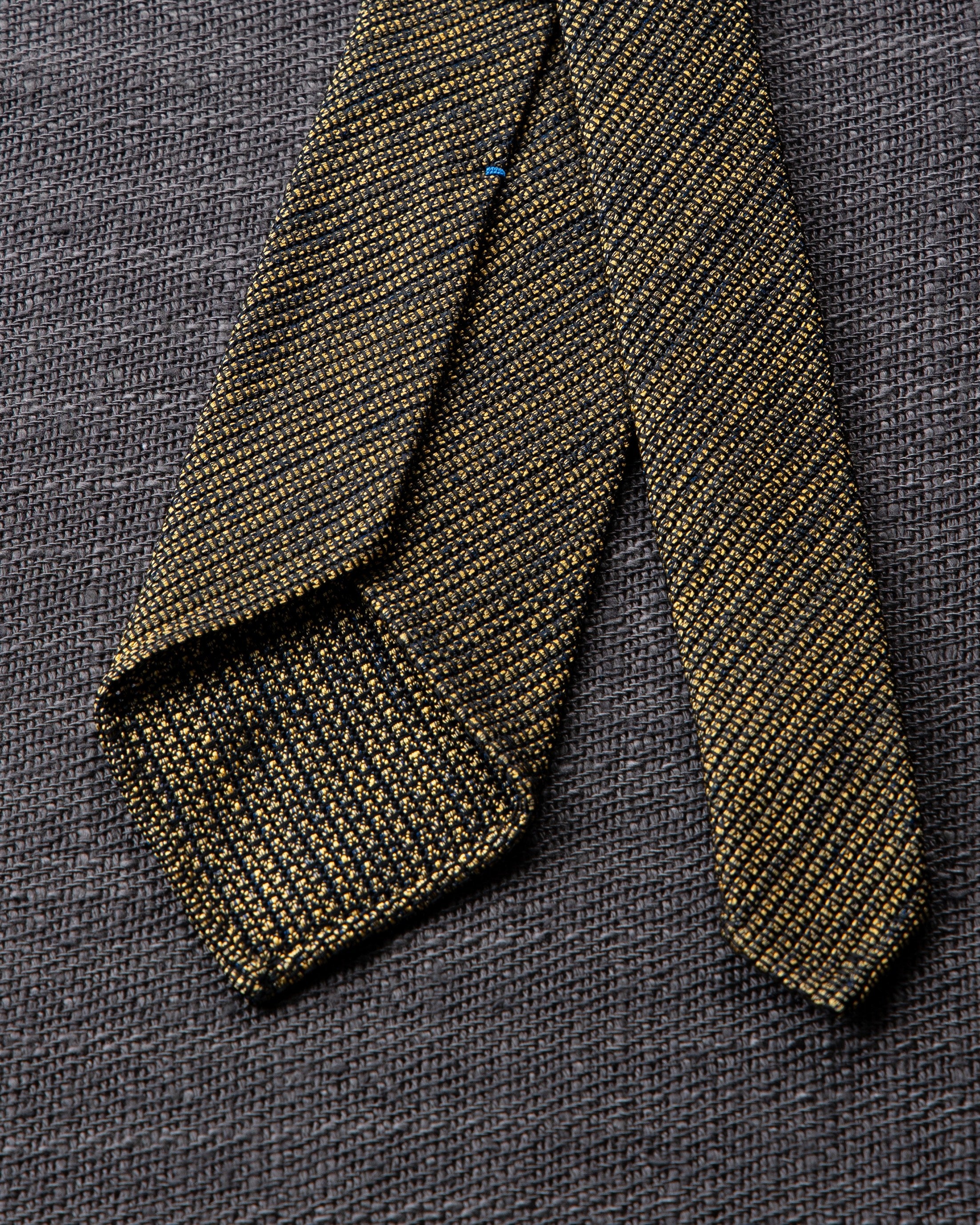 Executive Kasuri Mix Tie Yellow x Dark Navy