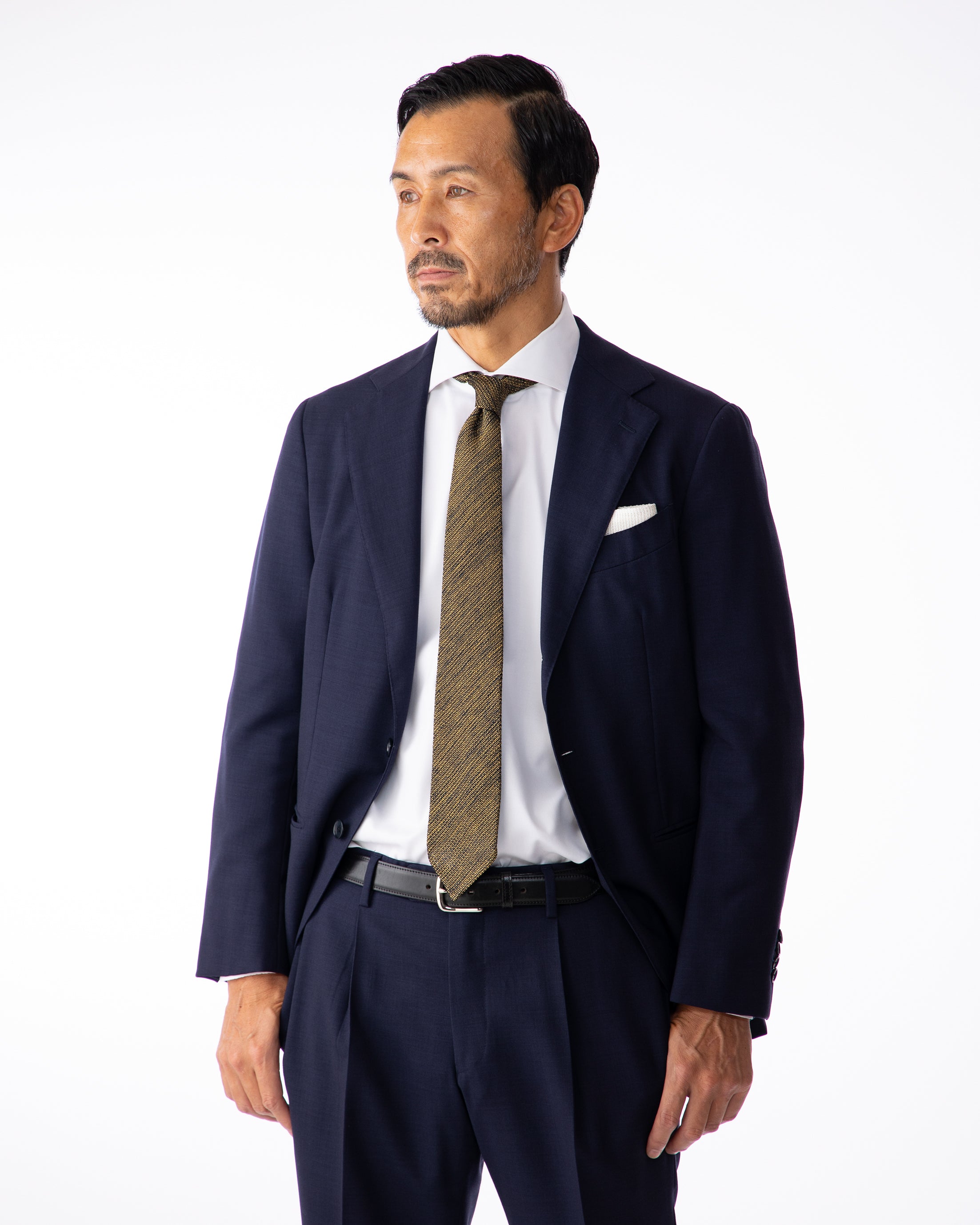 Executive Kasuri Mix Tie Yellow x Dark Navy