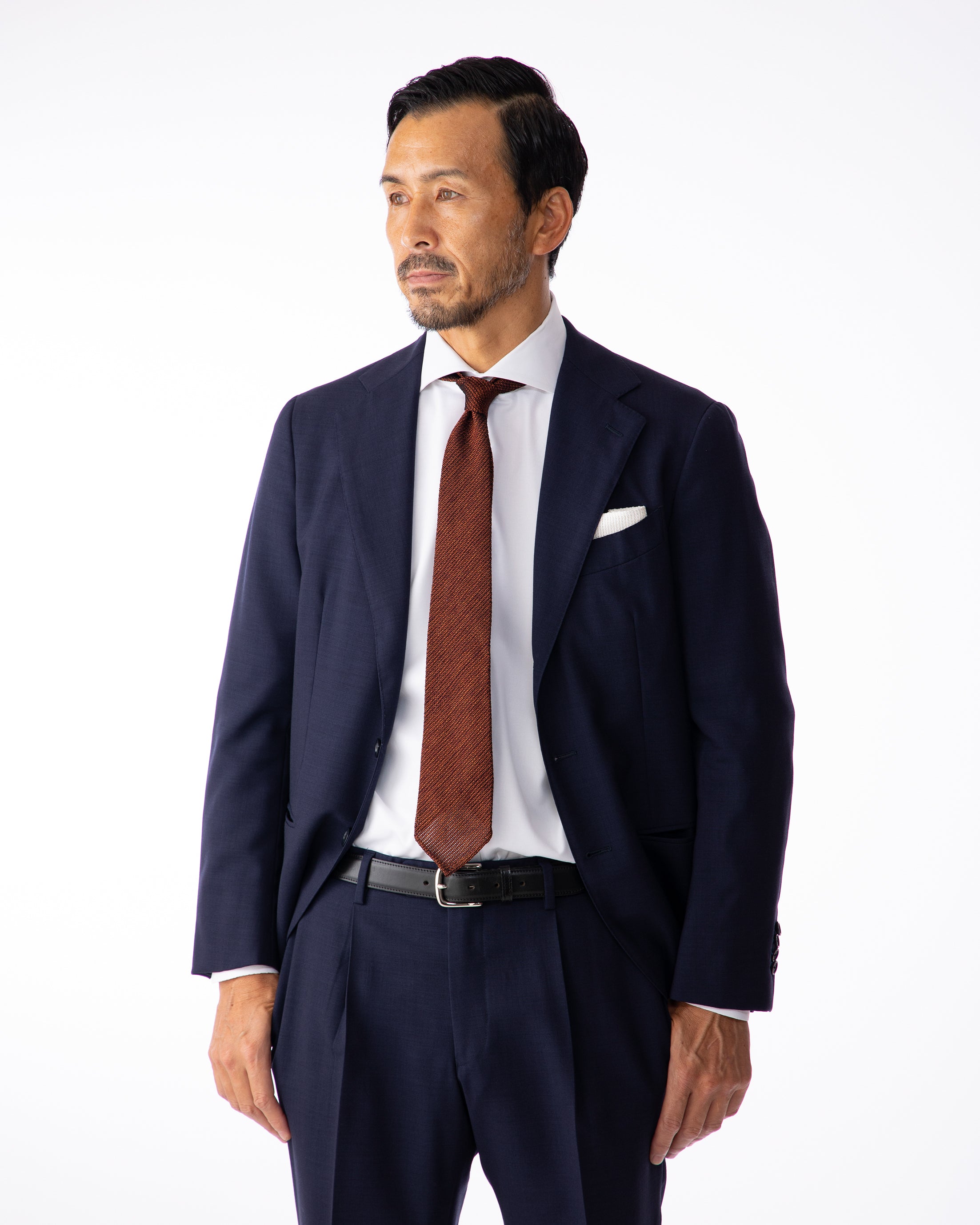 Executive Kasuri Mix Tie Wine x Orange