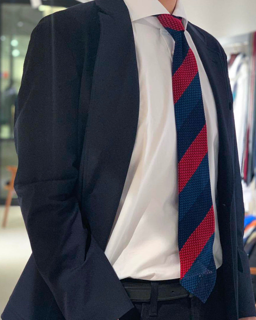 Executive Garza Tie (3 colors) & Pocket Square White Gray