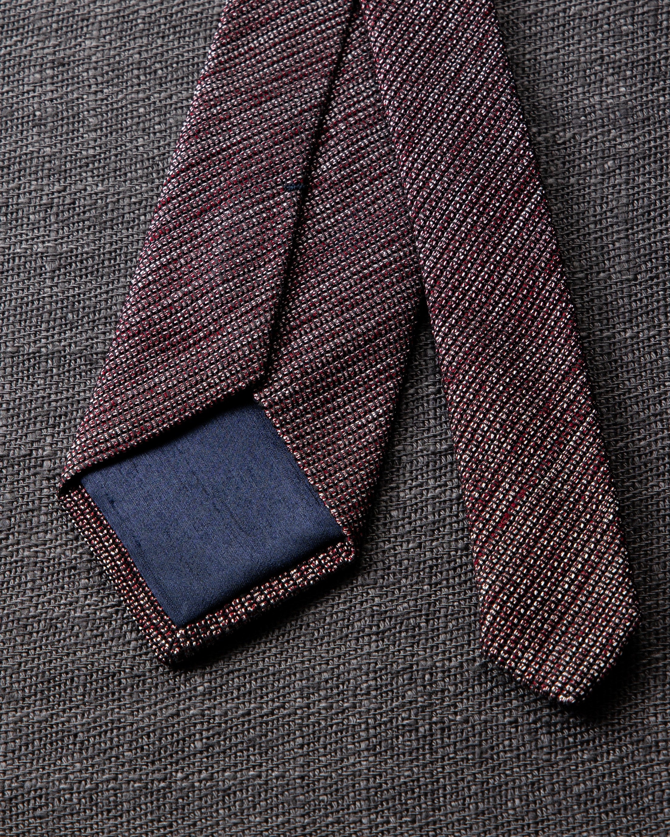 Kasuri Mix Tie Wine x White