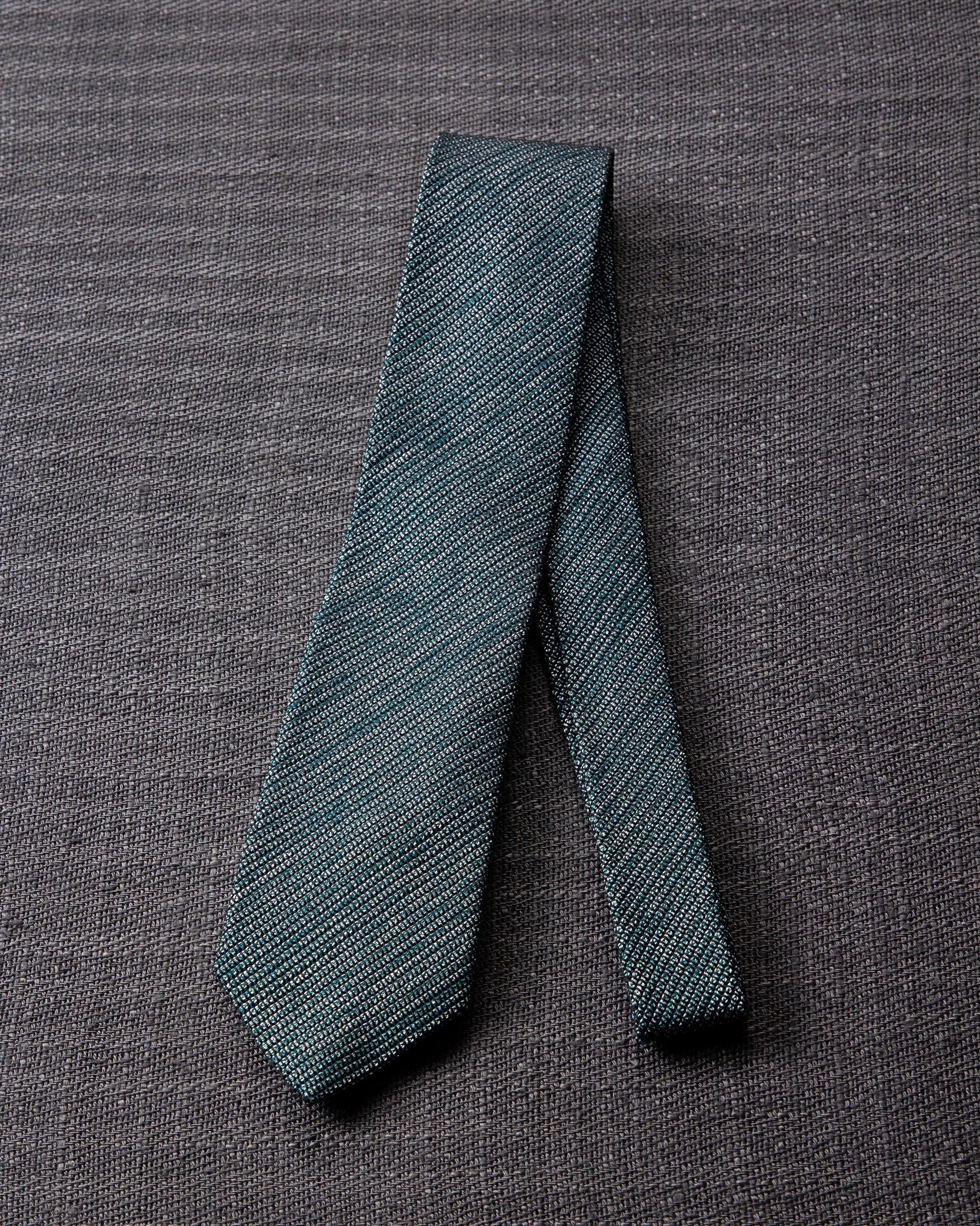 Kasuri Mix Tie Dark Green x White