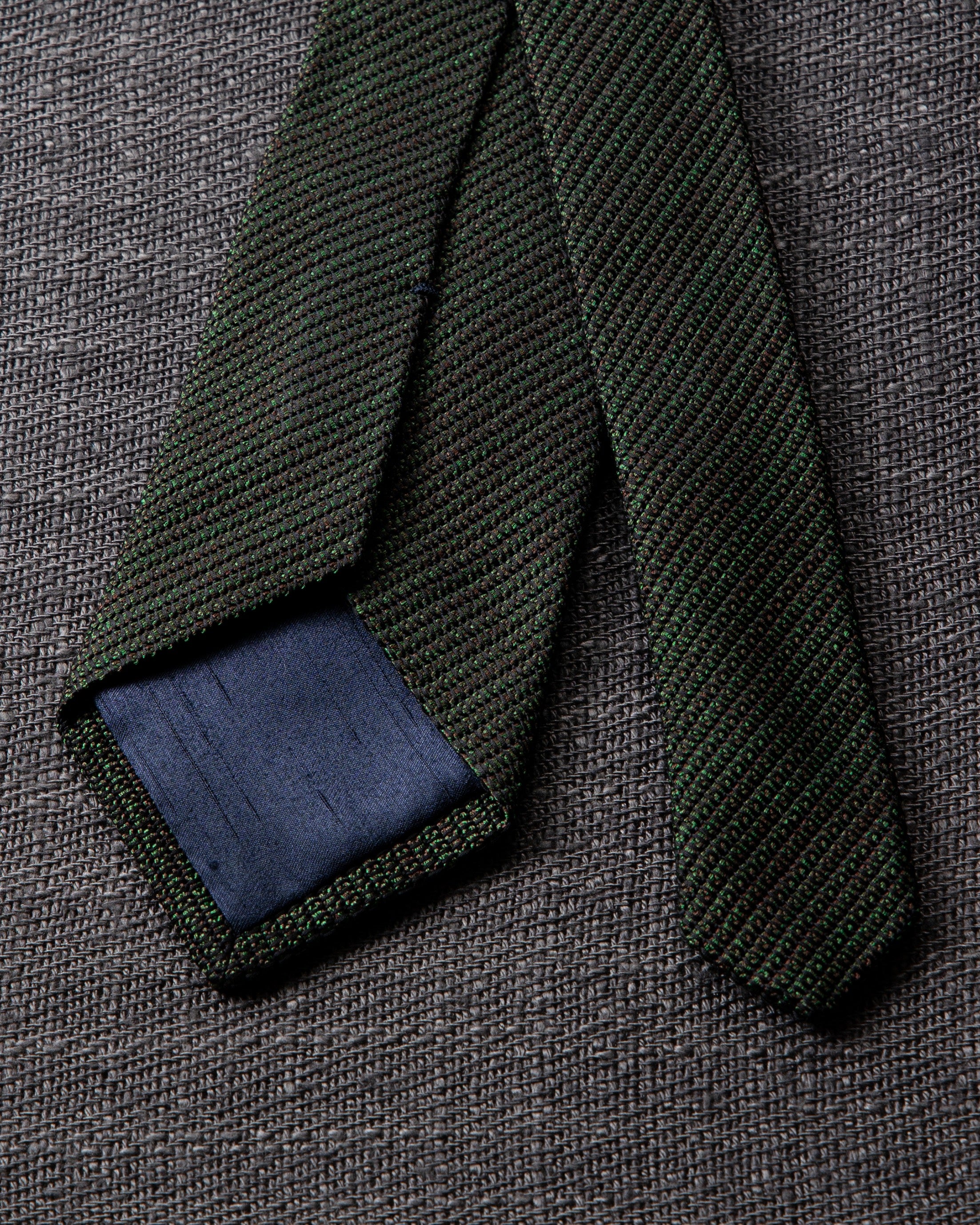 Kasuri Mix Tie Green x Dark Brown