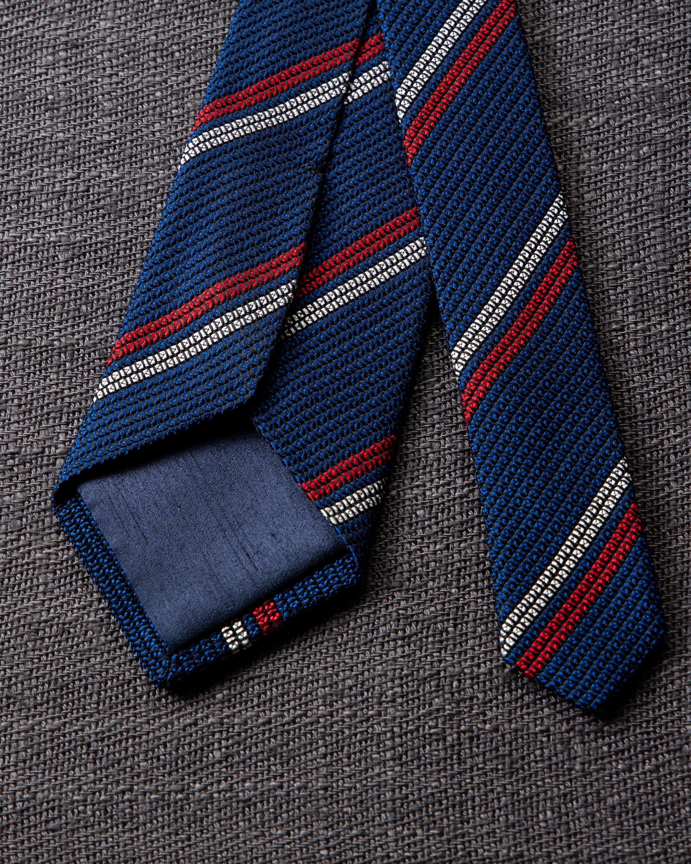 2 Line Regimental Tie Navy
