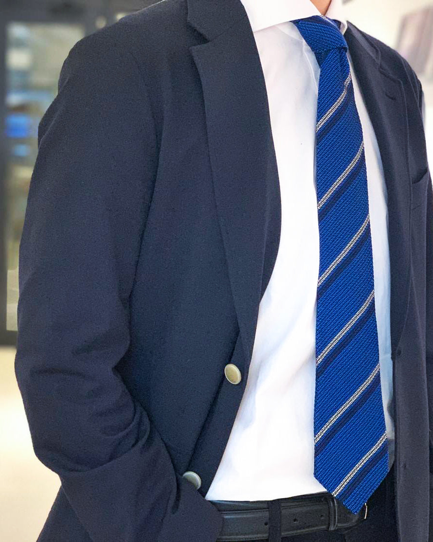 2 Line Regimental Tie Tango Blue