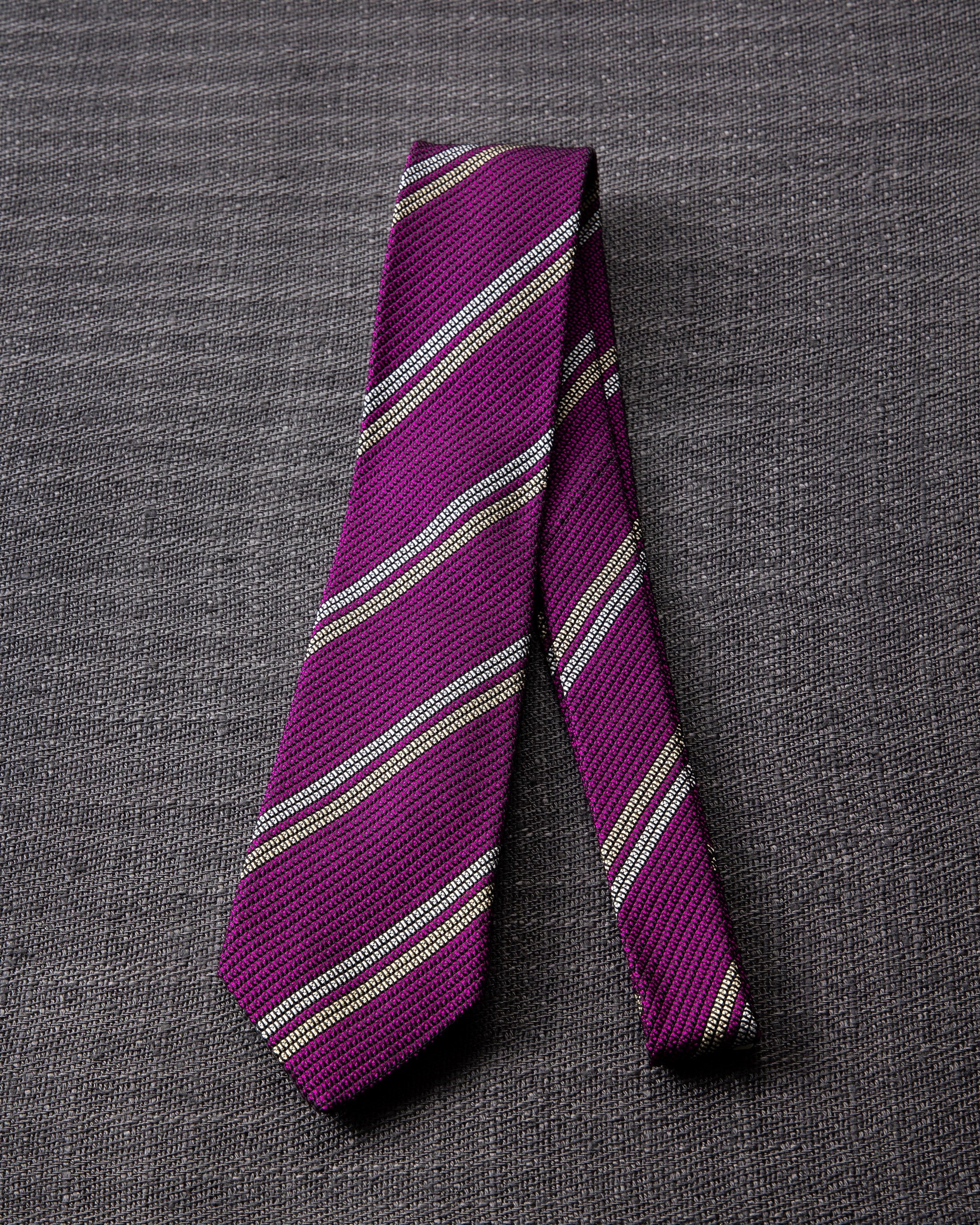 2 Line Regimental Tie Purple
