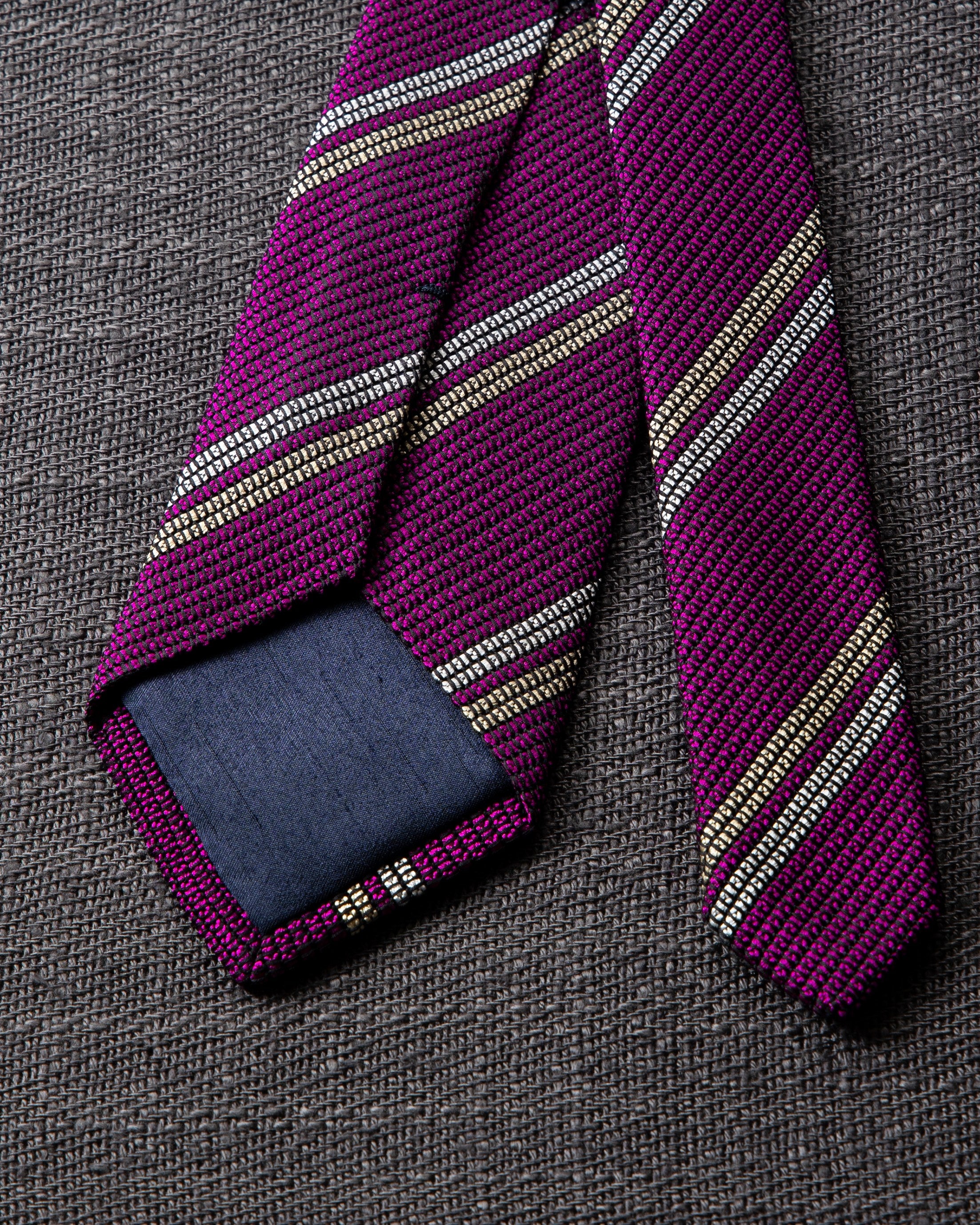2 Line Regimental Tie Purple