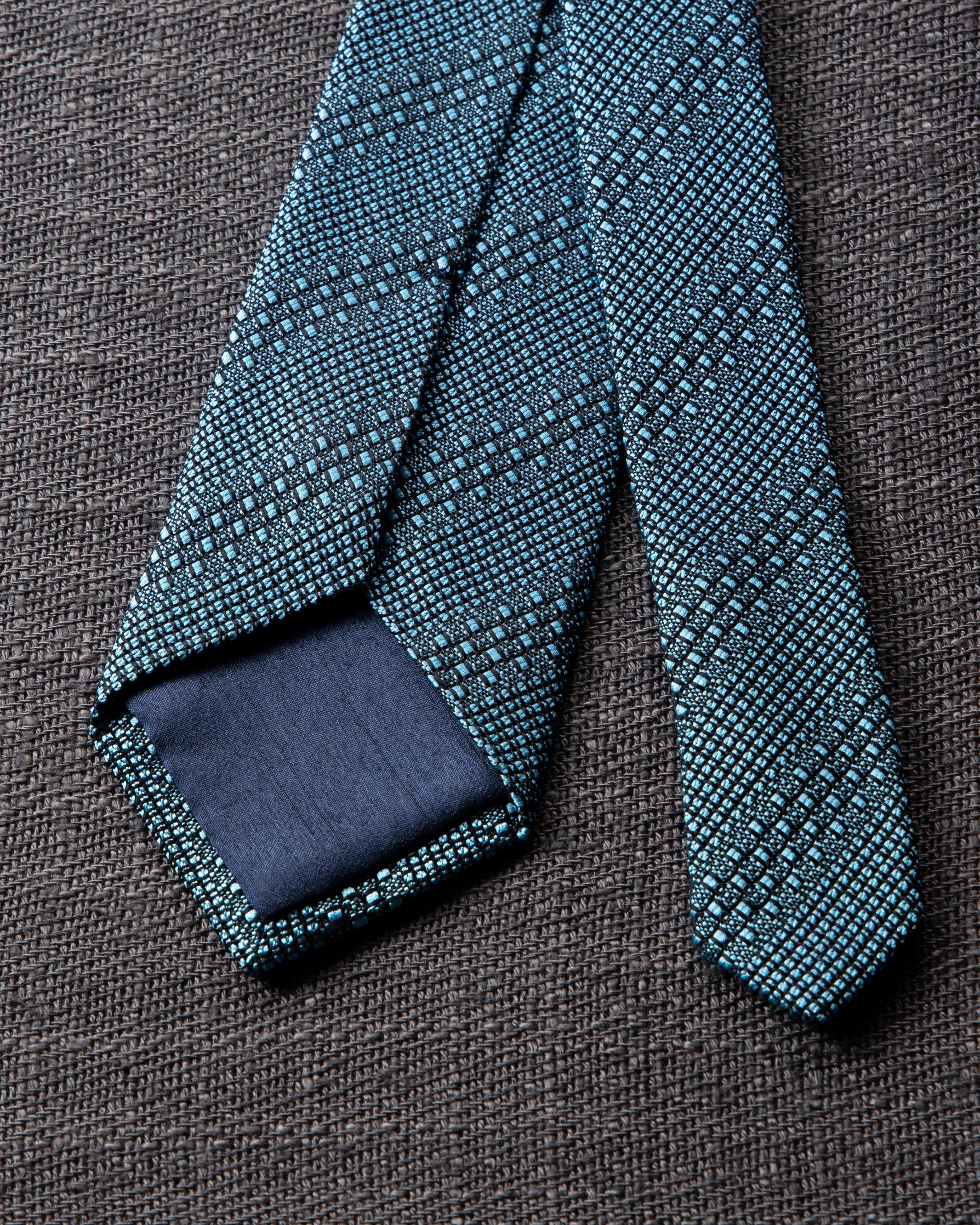 Tango Jacquard Tie & Pocket Square Sax Blue