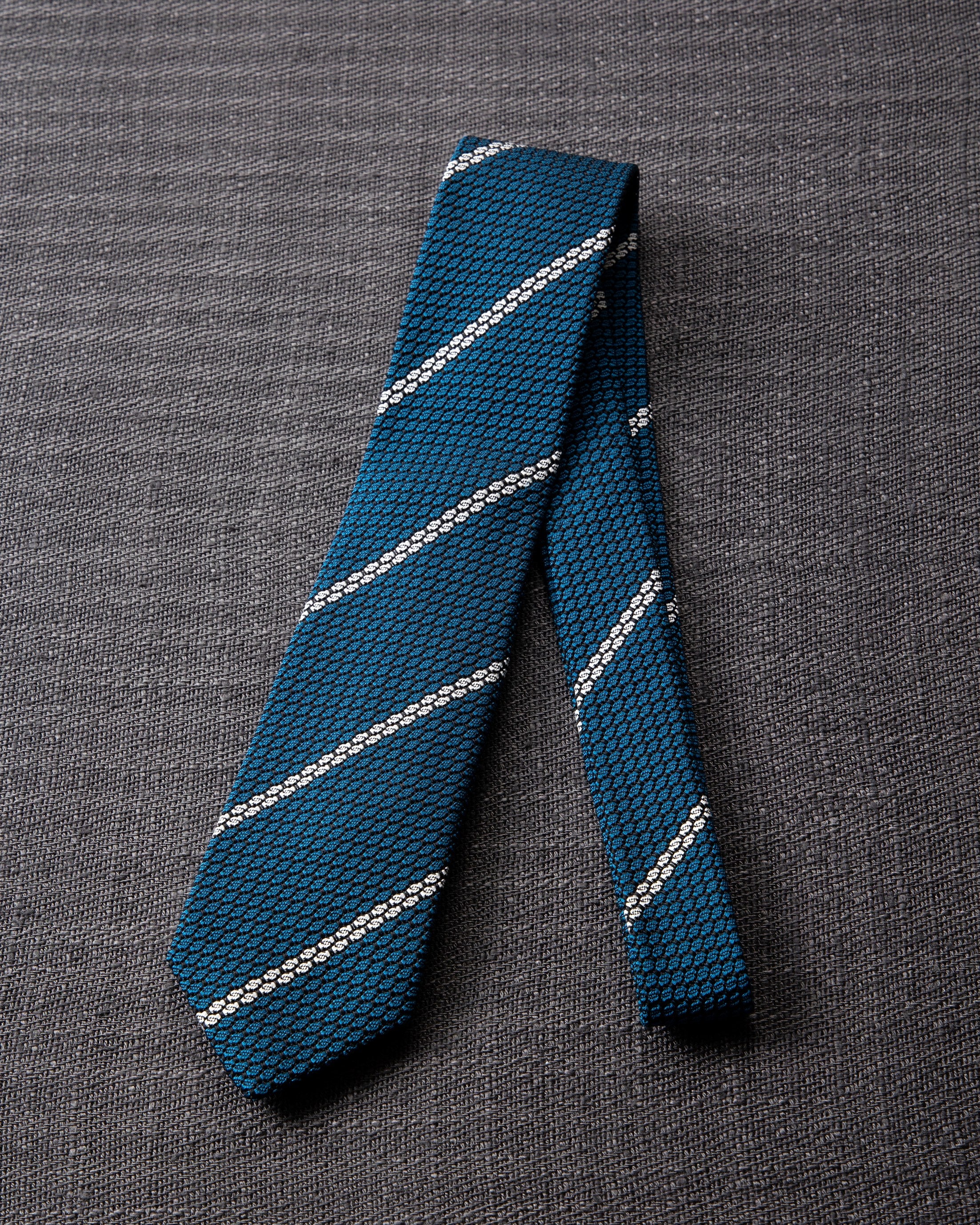 Garza White Line Tie Indigo