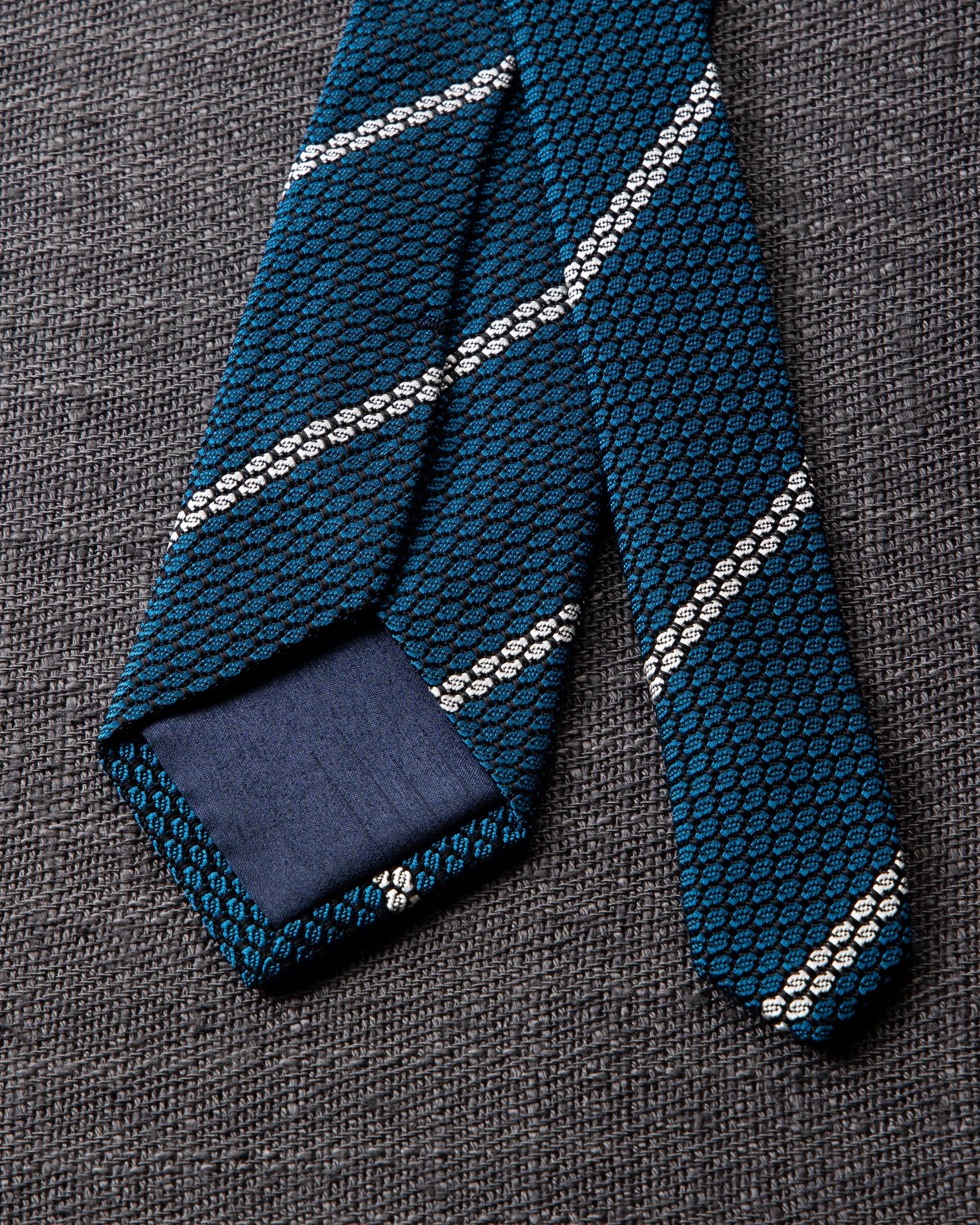 Garza White Line Tie Indigo
