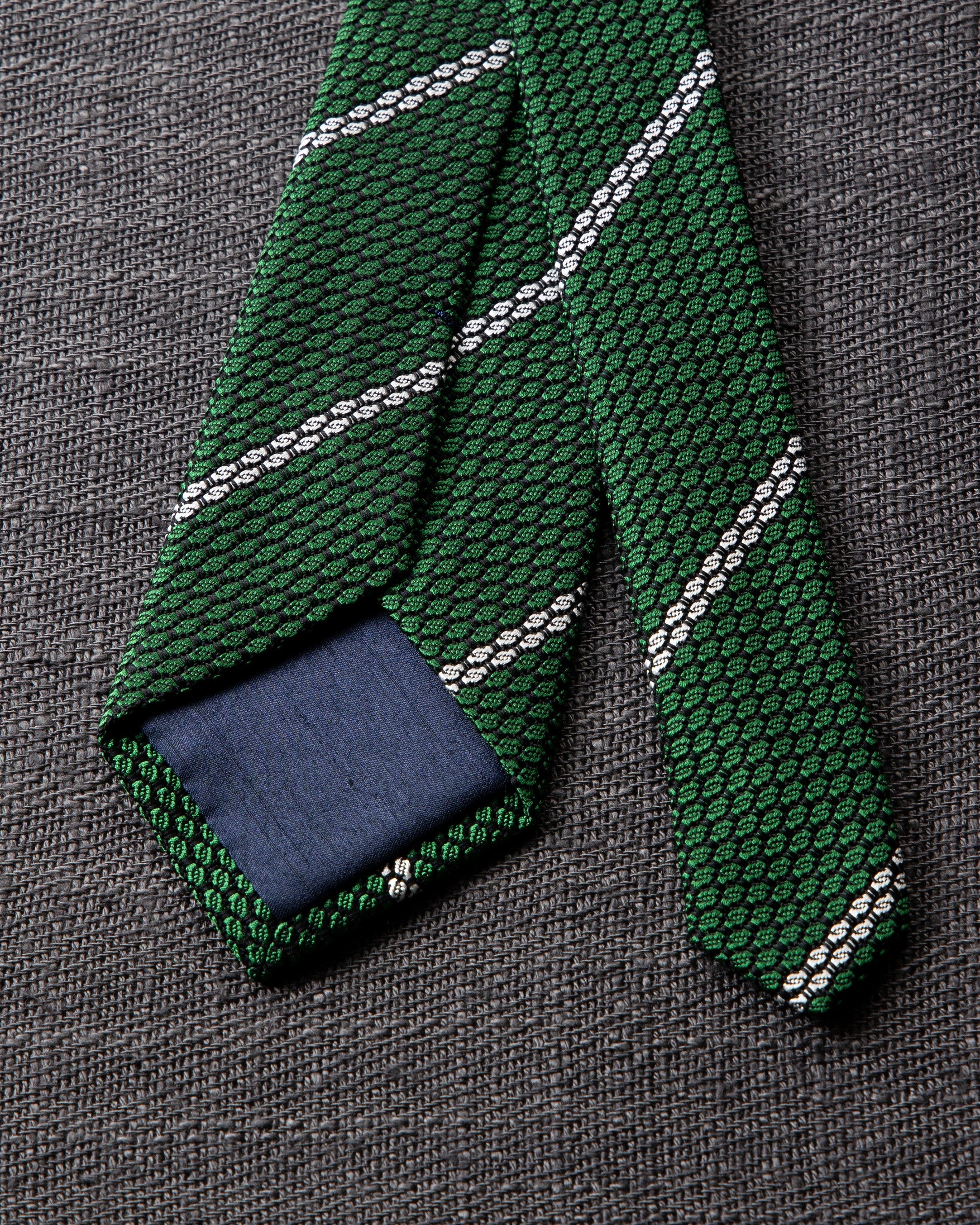 Garza White Line Tie Green