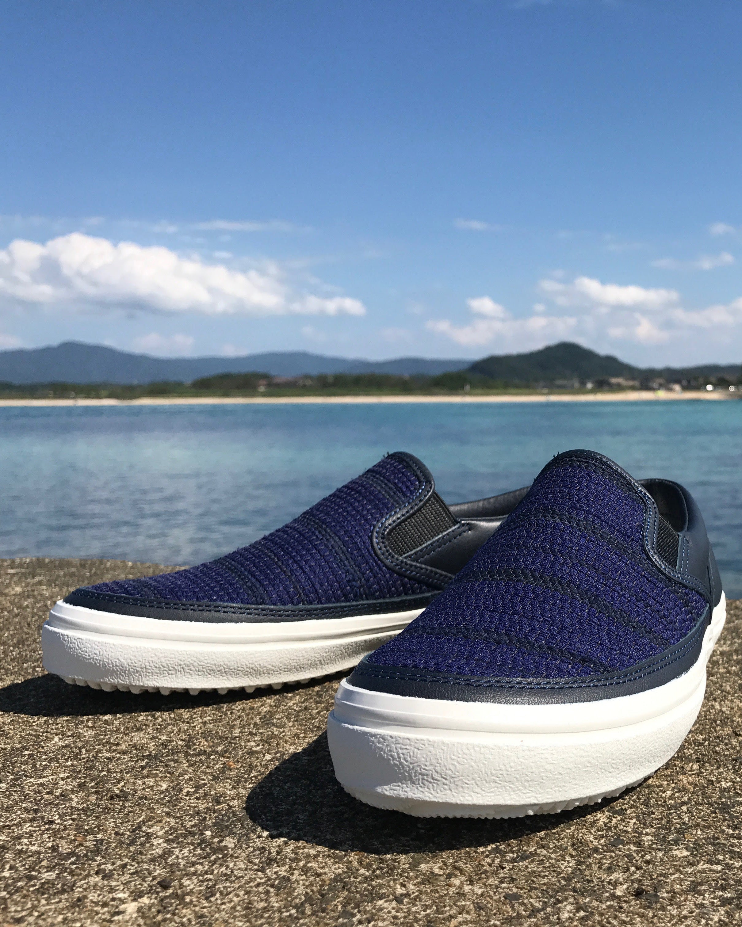 【SAKIORI】裂き織りスニーカー ネイビー