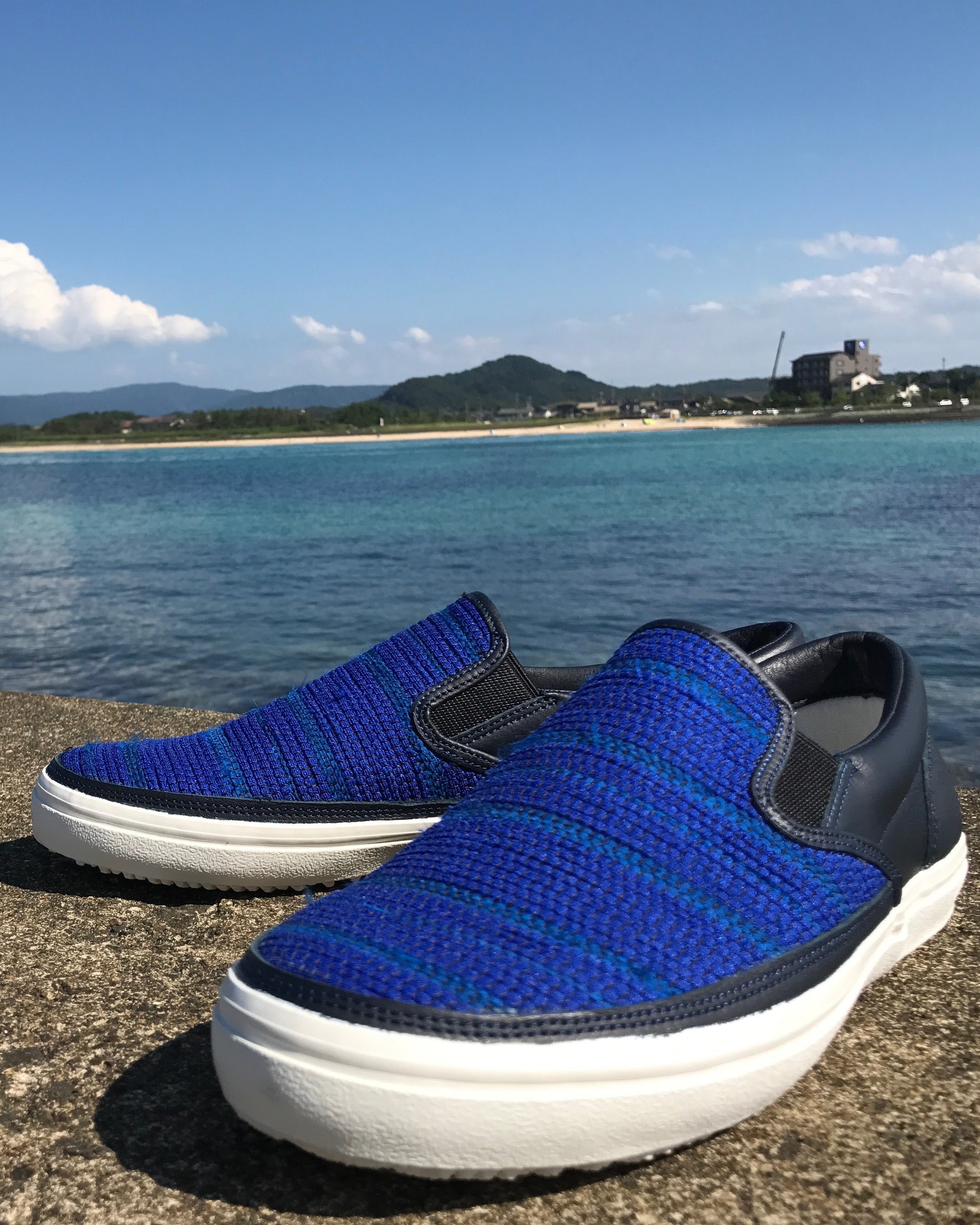 【SAKIORI】裂き織りスニーカー 丹後ブルー