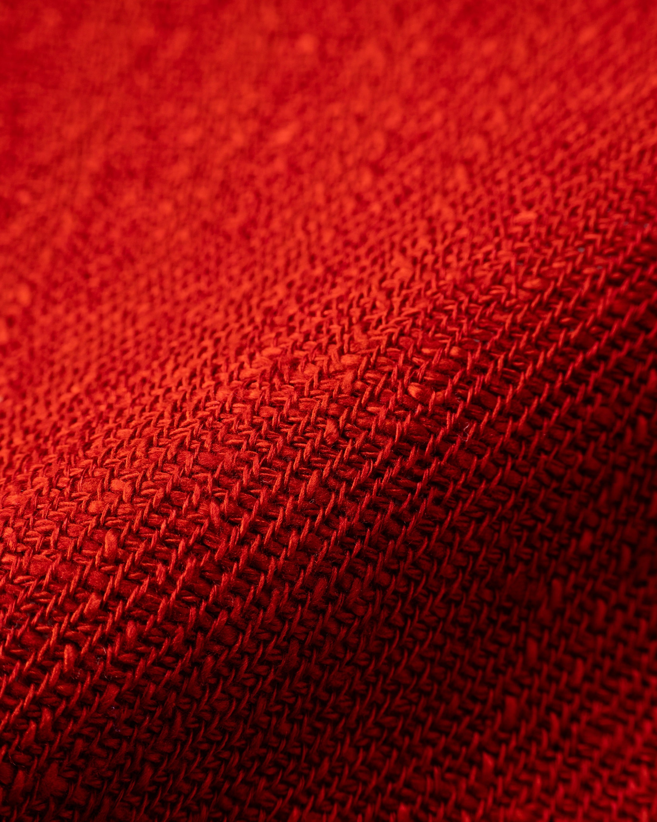 手紡ぎ真綿シルクマフラー レッド