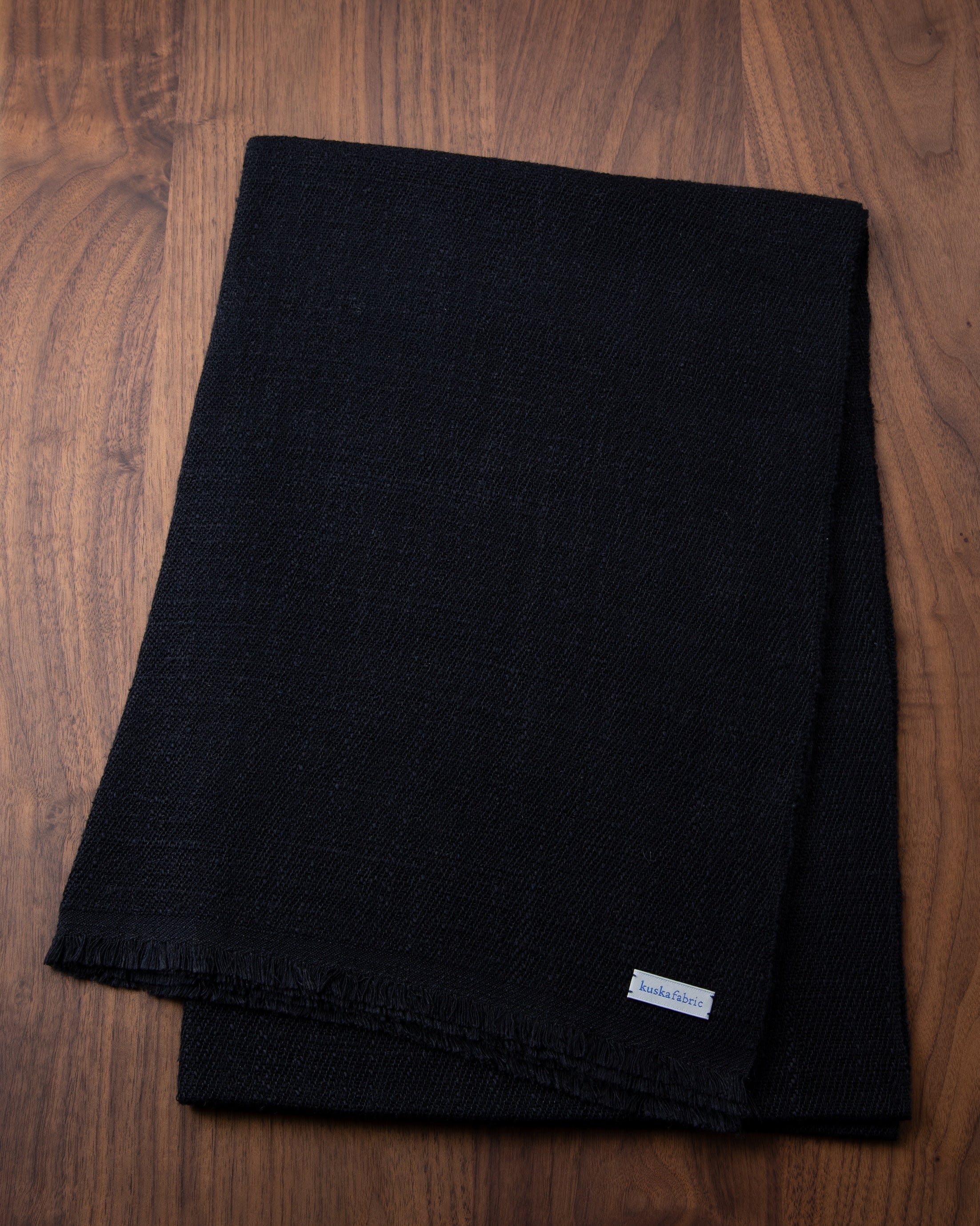 手紡ぎ真綿シルクマフラー ブラック
