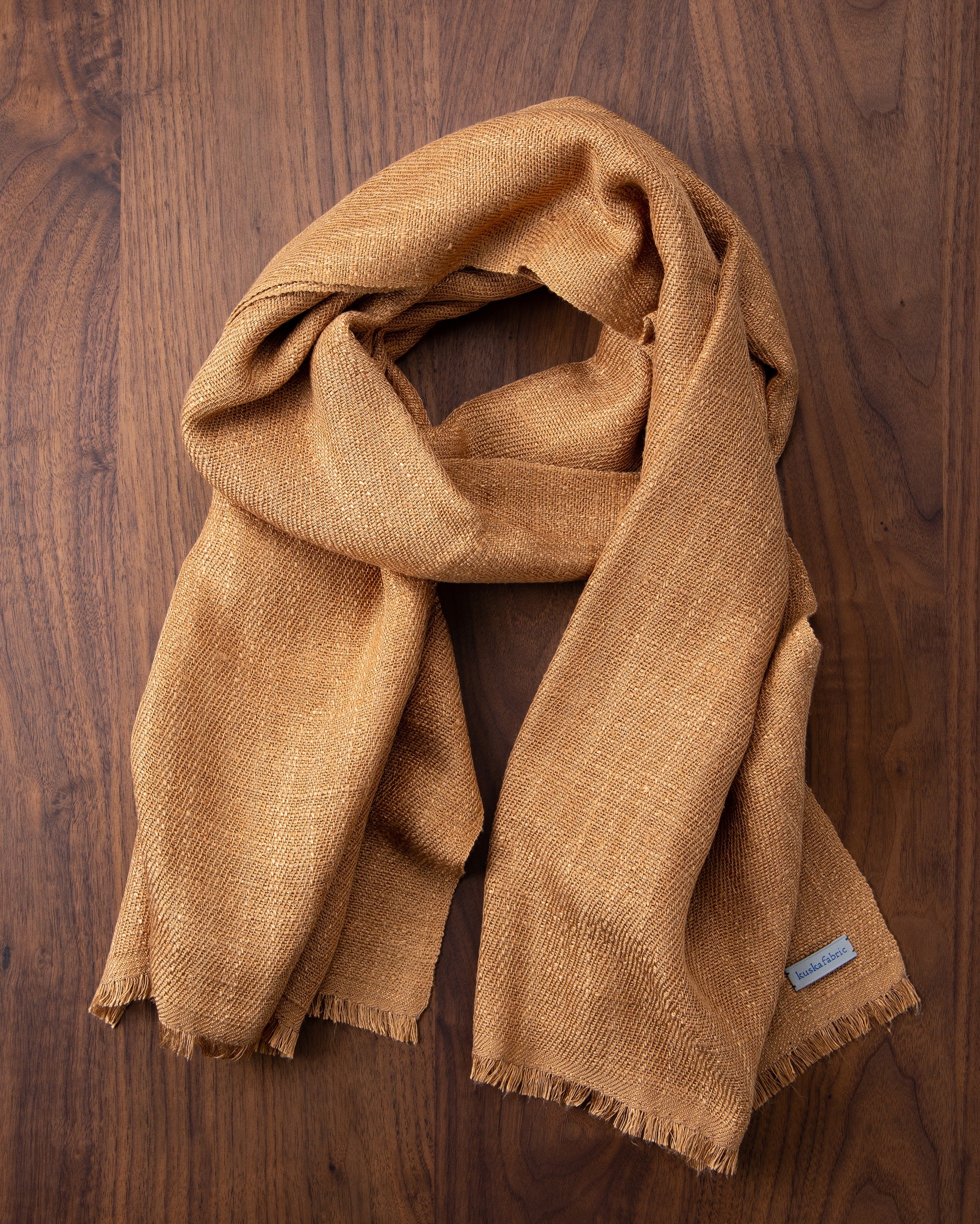 手紡ぎ真綿シルクマフラー ベージュ
