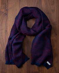 Silk Floss Scarf Mix Navy x Red