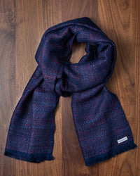 Silk Floss Scarf Mix Navy x Tango Blue x Red