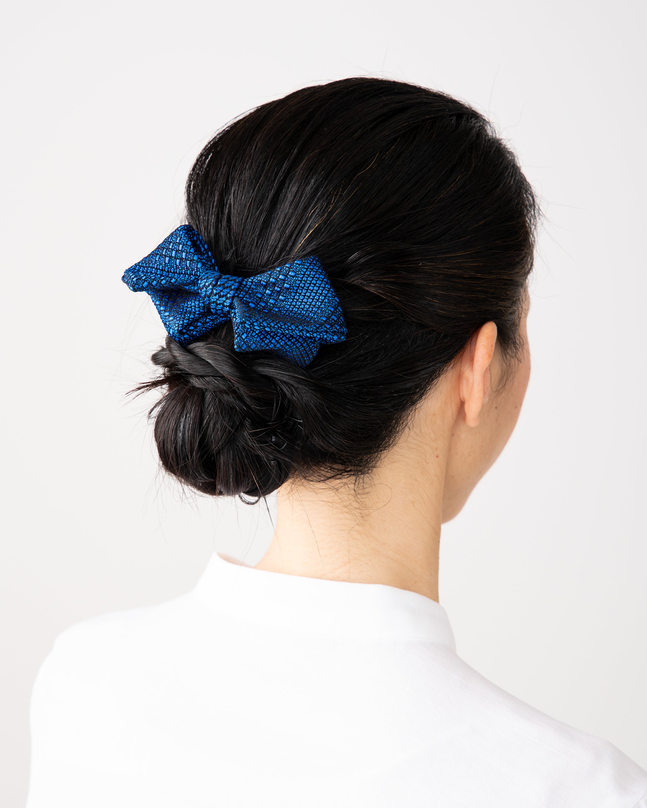 Tango Jacquard Ribbon Barrette Tango Blue