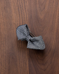 Tango Jacquard Ribbon Barrette White Gray