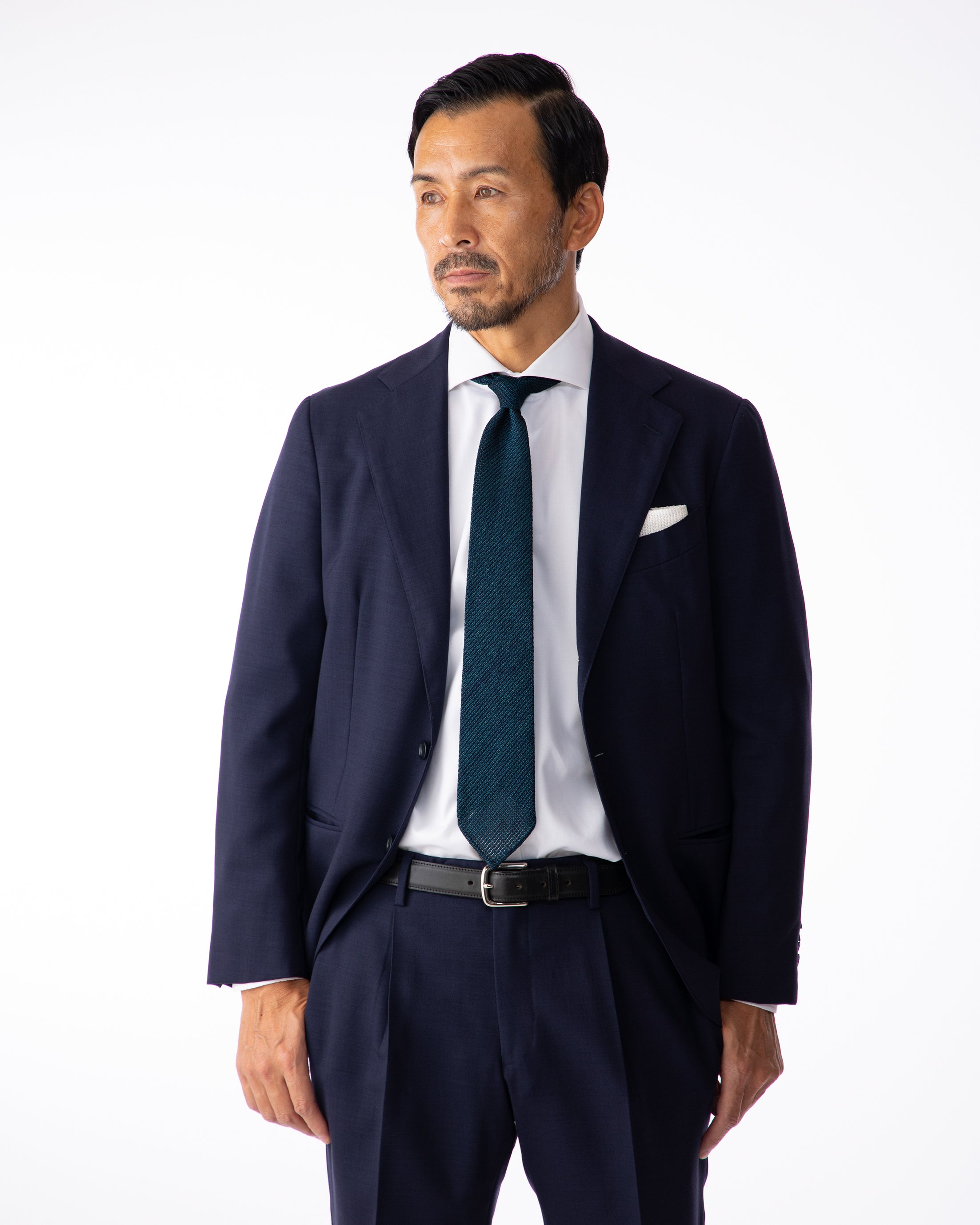 [Executive] Executive Kaslimix Tie Dark Navy x Dark Green