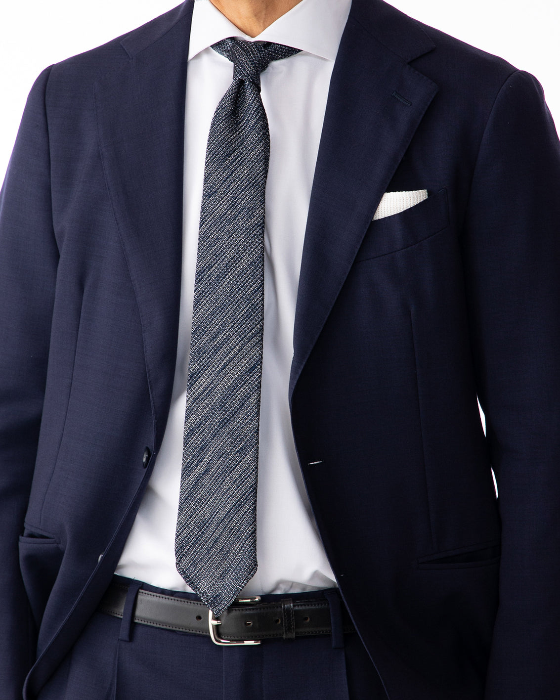 [Executive] Executive Kasuri Mix Tie Dark Navy x Silver