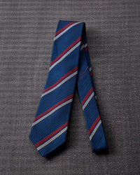 2 Line Regimental Tie Navy
