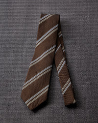2 Line Regimental Tie Brown