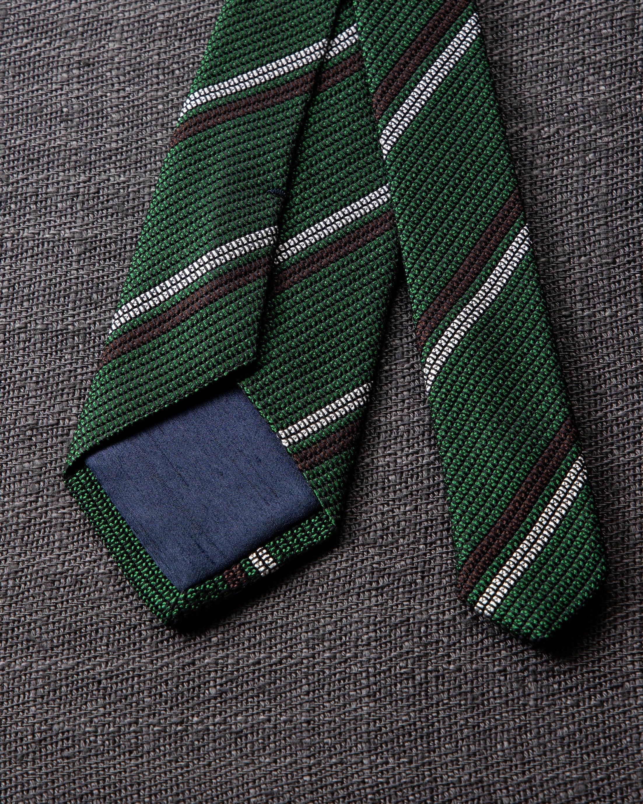 2 Line Regimental Tie Green