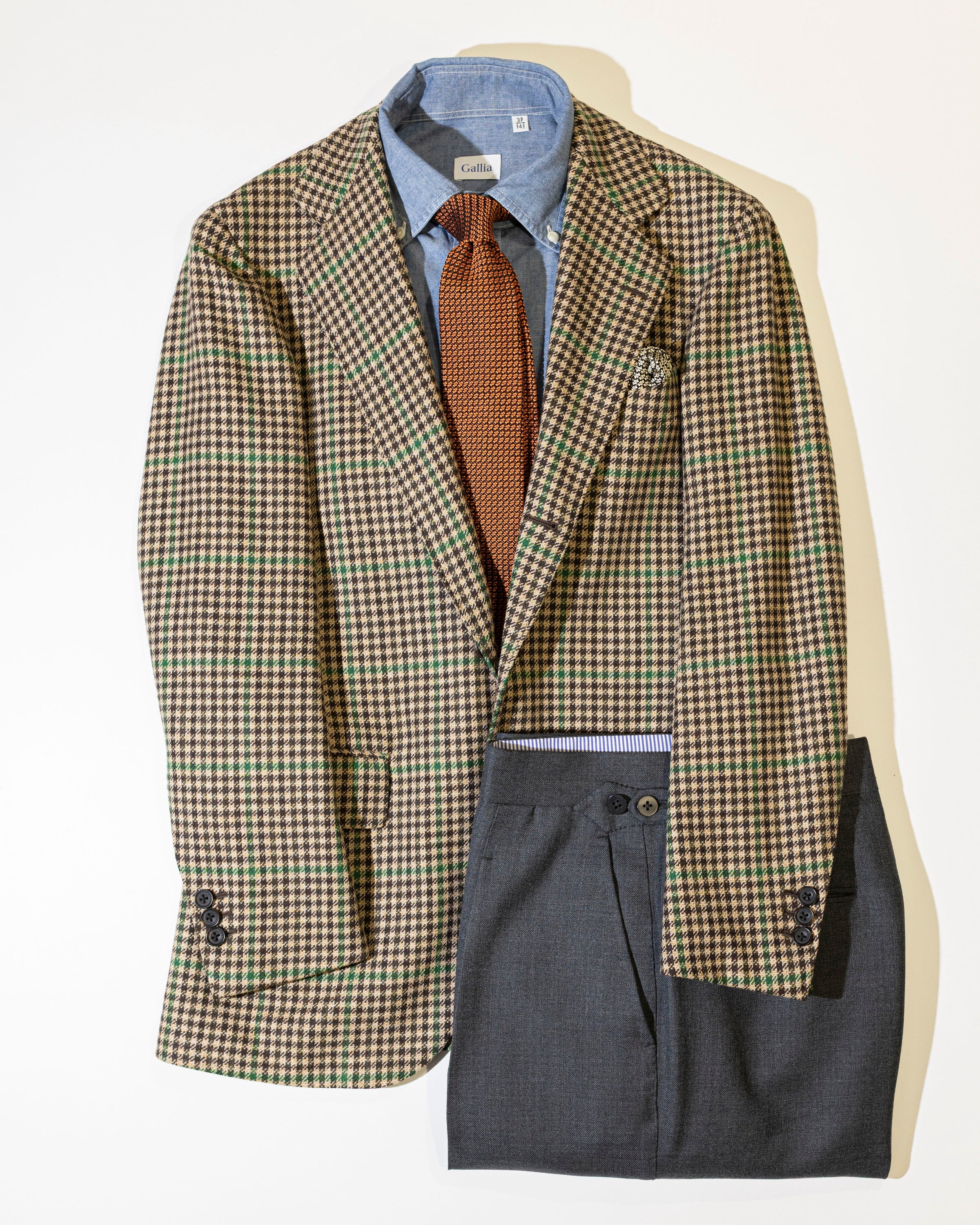 Garza Tie & Pocket Square Orange