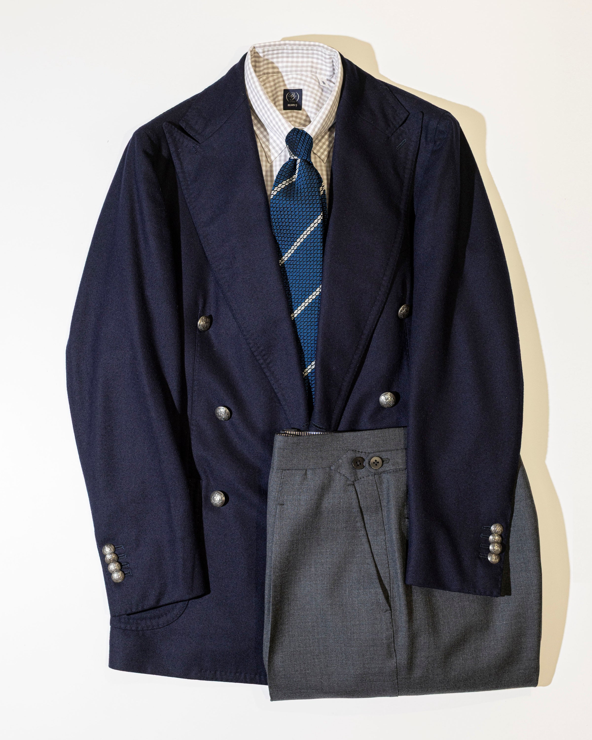 Garza White Line Tie Indigo